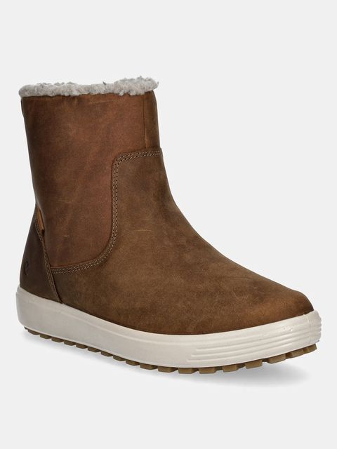 Ecco śniegowce zamszowe Soft 7 Tred Warm kolor brązowy 450753-02034 - zdjęcie produktu nr 1