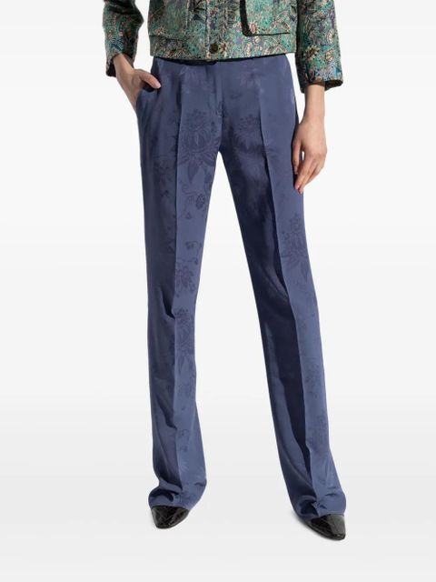 ETRO floral-print trousers - Blue