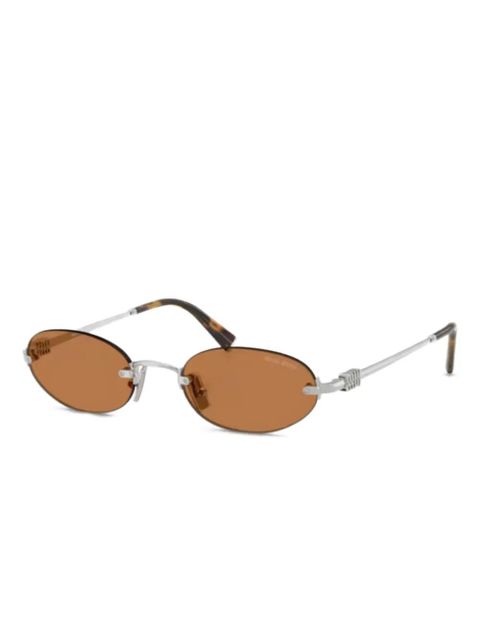 Miu Miu Eyewear oval-frame sunglasses - Silver - zdjęcie produktu nr 1