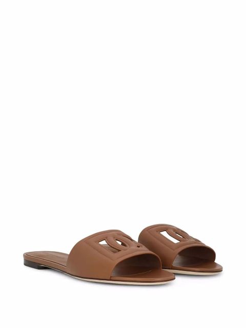 Dolce & Gabbana DG Logo leather sandals - Brown - zdjęcie produktu nr 2