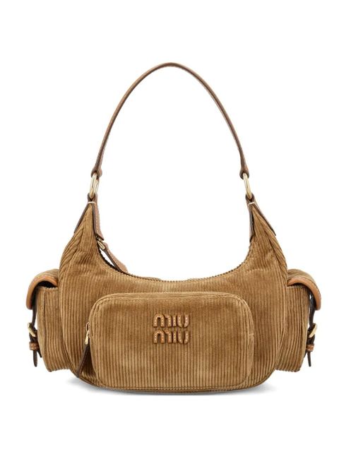 Miu Miu Pocket corduroy shoulder bag - Brown - zdjęcie produktu nr 1