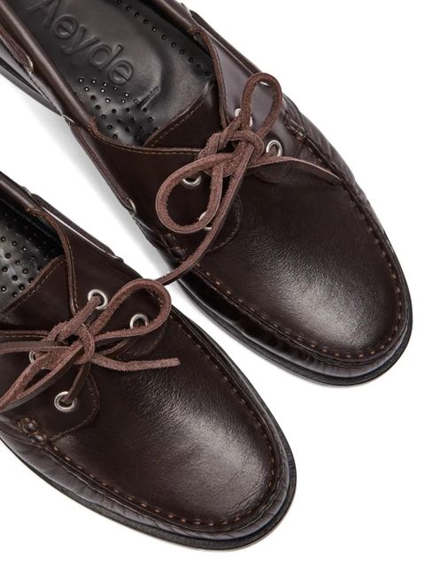 Aeyde Harris lace-up leather loafers - Brown