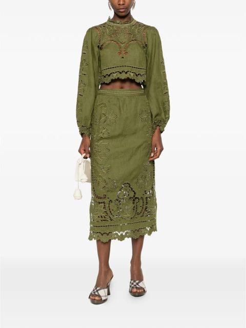 FARM Rio cut-out blouse - Green - zdjęcie produktu nr 2