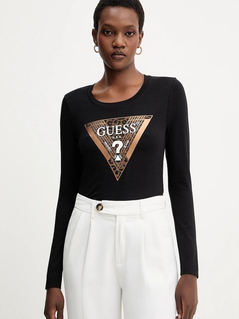 Guess longsleeve LEO damskie kolor czarny W5BI75 J1314 - zdjęcie produktu nr 1