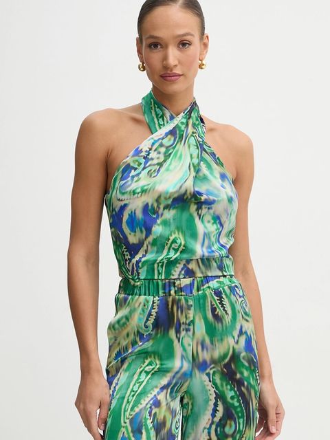 Simona Corsellini bluzka damska kolor zielony wzorzysta P25CPTO014 - zdjęcie produktu nr 1