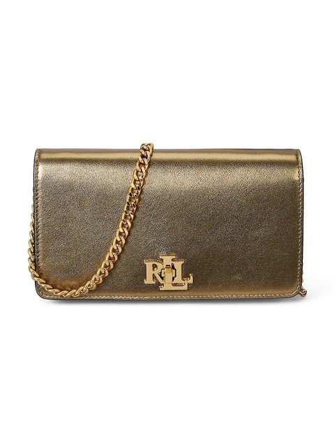 Lauren Ralph Lauren torebka skórzana kolor złoty 432P02411