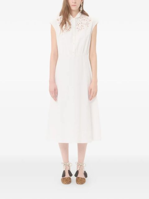 Valentino Garavani embroidered poplin midi dress - White - zdjęcie produktu nr 2