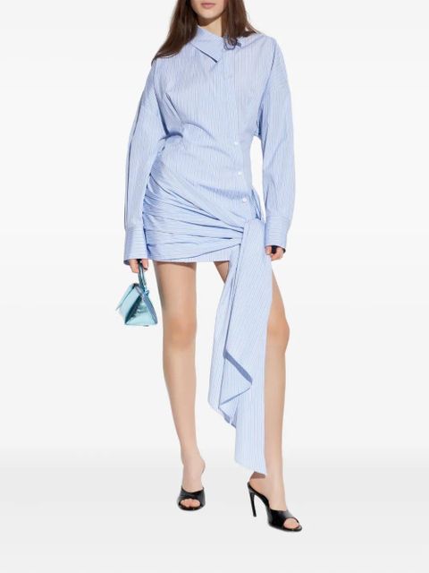 The Attico striped knot mini dress - Blue