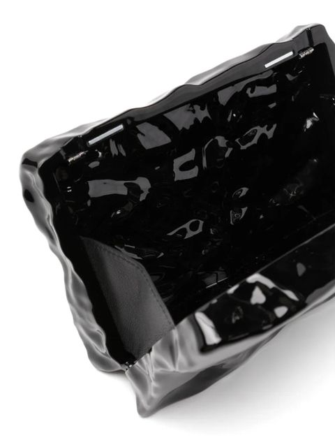 Off-White Quote textured clutch bag - Black