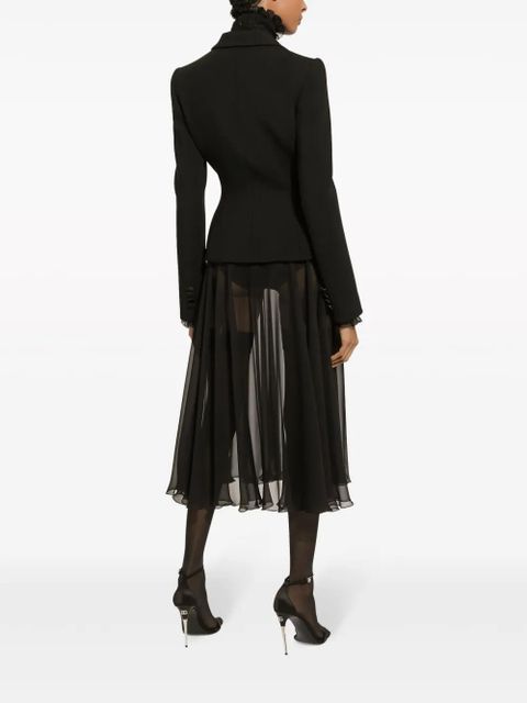 Dolce & Gabbana high-neck sheer silk blouse - Black - zdjęcie produktu nr 2