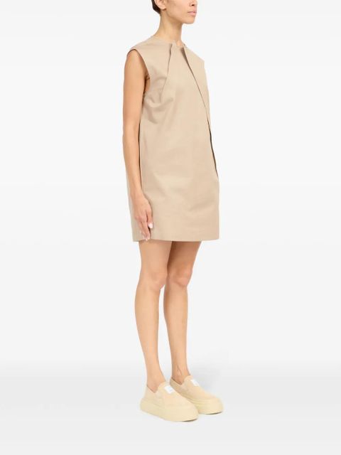 MM6 Maison Margiela pleat-detail cap sleeved dress - Neutrals