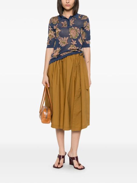 ETRO floral-intarsia mesh-knit polo top - Blue - zdjęcie produktu nr 2