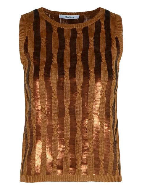 Max Mara sequin-embellishment cable-knit top - Brown - zdjęcie produktu nr 1