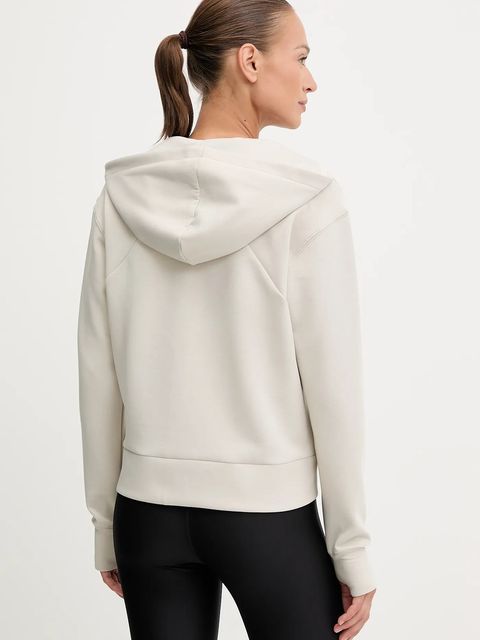 adidas Performance bluza treningowa Designed for Training damska kolor beżowy z kapturem gładka JX7318