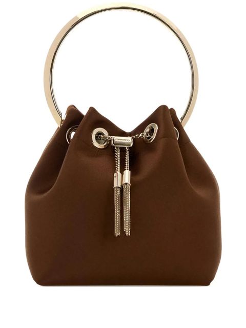 Jimmy Choo Bon Bon satin bucket bag - Brown - zdjęcie produktu nr 1