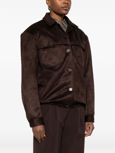 The Frankie Shop button-fastening pocket jacket - Brown