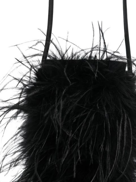 Yves Salomon feather satchel bag - Black