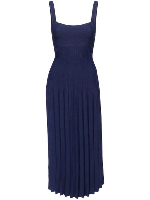 STAUD Ellison pleated midi dress - Blue - zdjęcie produktu nr 1