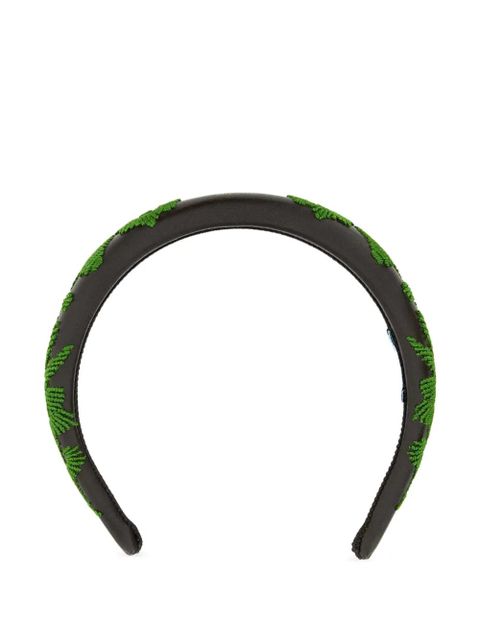 Prada floral-embroidered hair band - Black - zdjęcie produktu nr 1