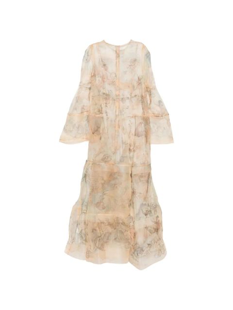 ZIMMERMANN Rebellion Lantern flared printed gown - Neutrals
