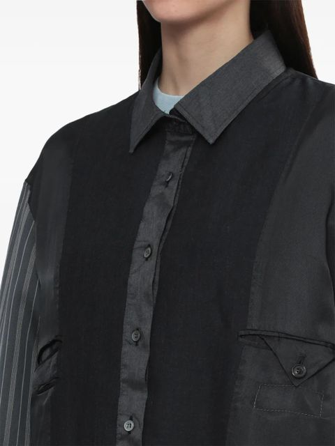 Maison Margiela striped panelled shirt jacket - Black