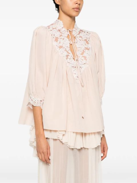 Chloé lace-trim blouse - Pink