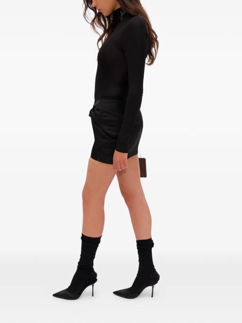 AREA wrapped mini skirt - Black