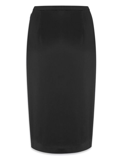 Saint Laurent satin pencil midi skirt - Black