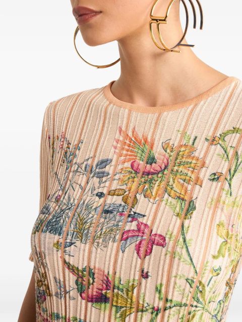 ETRO pleating floral top - Neutrals
