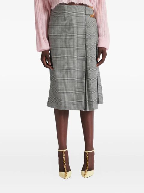 Balmain check-pattern pleated skirt - Grey - zdjęcie produktu nr 1