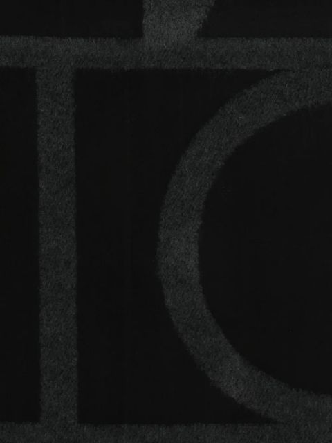 TOTEME monogram-print scarf - Black