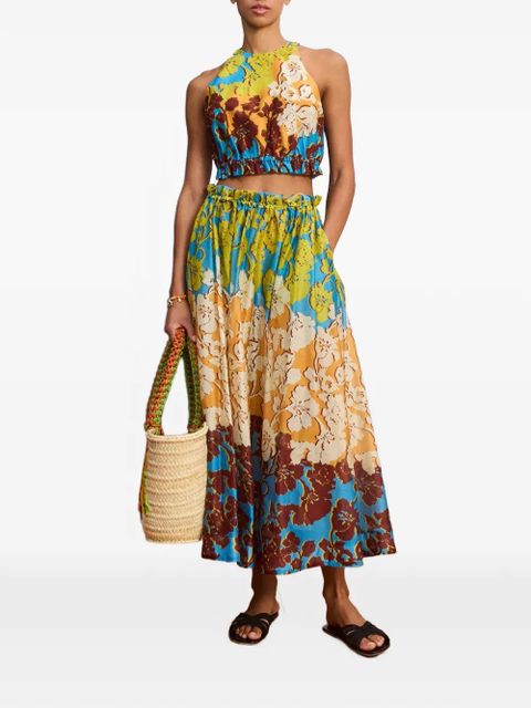 ALEMAIS Splice floral-print cropped top - Blue - zdjęcie produktu nr 2