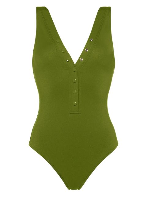 ERES Icône V-neck press-stud swimsuit - Green - zdjęcie produktu nr 1