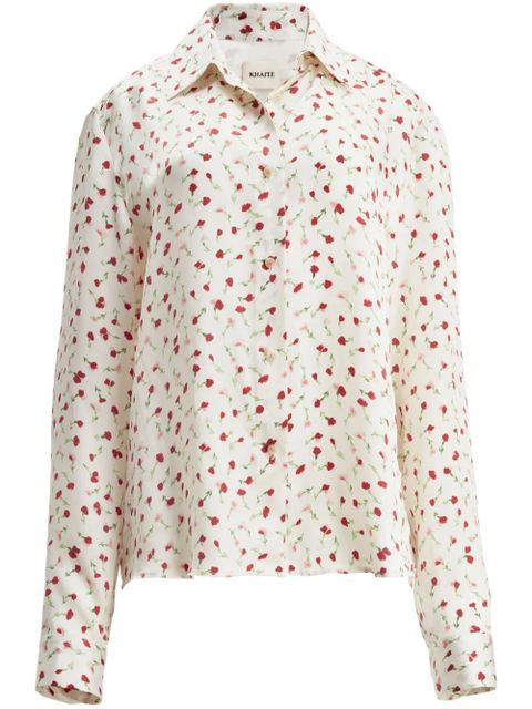 KHAITE Argo rose-print shirt - Neutrals - zdjęcie produktu nr 1
