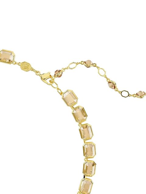 Swarovski Millenia Tennis gold-tone emerald-cut necklace