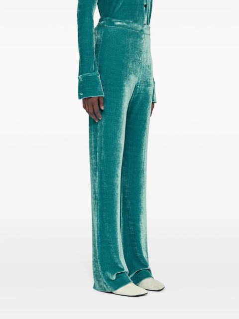 Jil Sander velvet straight-leg trousers - Green