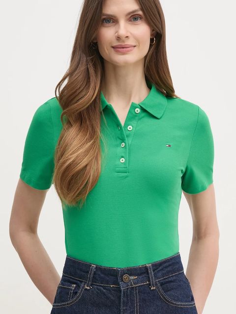 Tommy Hilfiger polo damski kolor zielony WW0WW43225