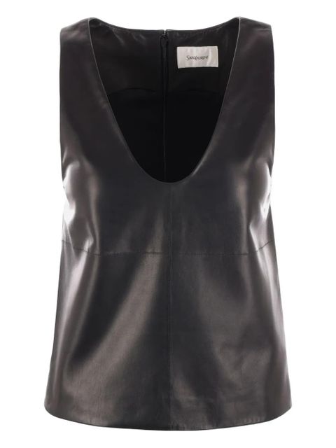 Saint Laurent leather top - Black - zdjęcie produktu nr 1