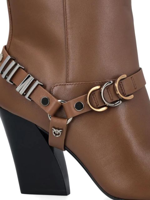 PINKO 85mm leather boots - Brown