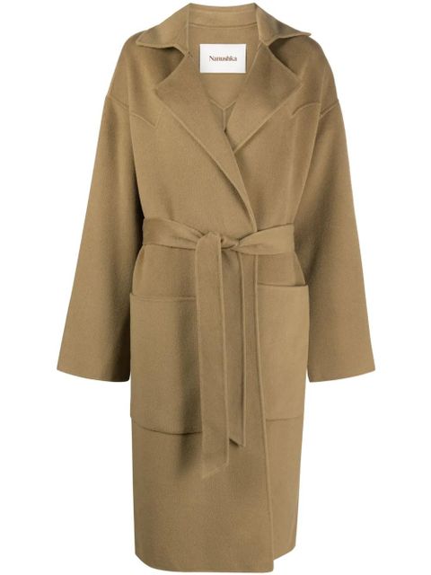 Nanushka belted wool-blend coat - Neutrals - zdjęcie produktu nr 2