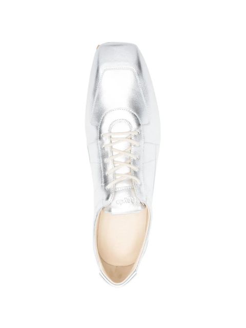 Aeyde Uma laminated leather sneakers - Silver