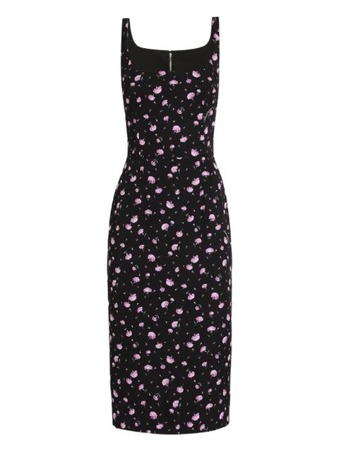 Dolce & Gabbana floral-print midi dress - Black - zdjęcie produktu nr 1