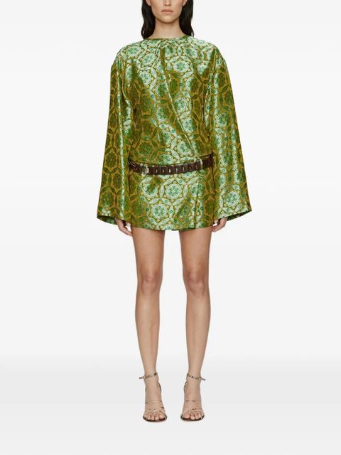Christopher Esber Palmira printed belted mini dress - Green - zdjęcie produktu nr 2