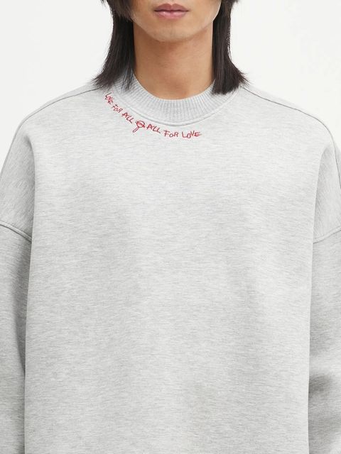 Fiorucci bluza Neoprene Embroidered Neck Relaxed Fit kolor szary melanżowa U02SPSCR188NE01GY01