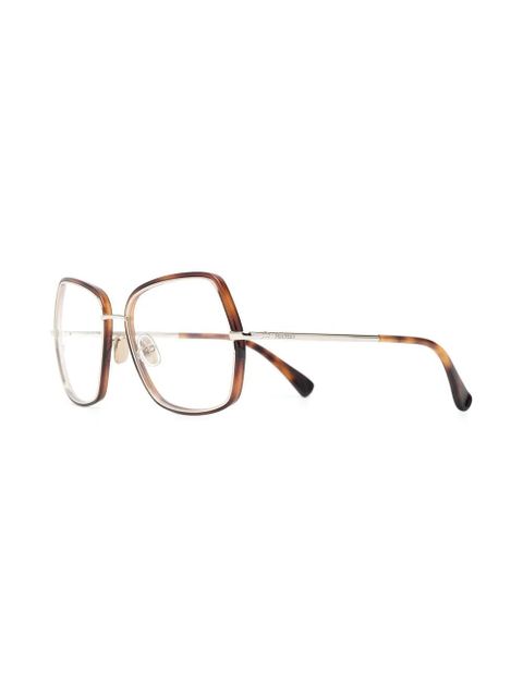 Max Mara Eyewear tortoiseshell-effect oversize-frame glasses - Brown - zdjęcie produktu nr 2