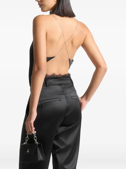 Manière De Voir cowl-neck chain-detail top - Black