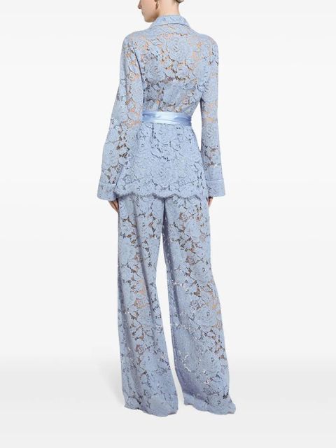 Dolce & Gabbana DNA lace wide-leg trousers - Blue