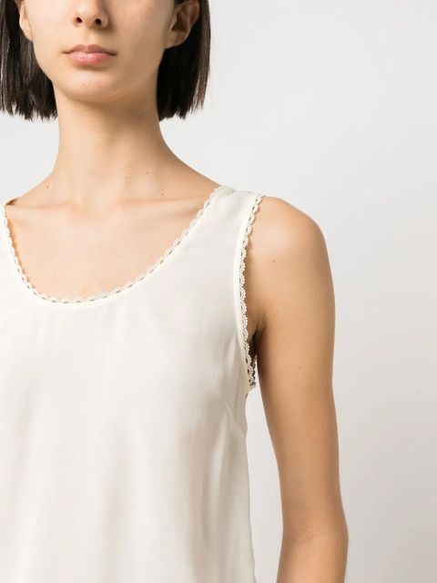 TWINSET scallop-edge tank top - White