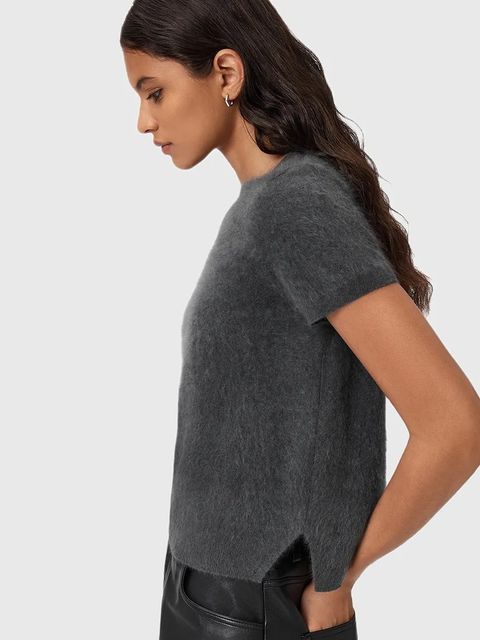 AllSaints t-shirt kaszmirowy REBEL TEE kolor szary W118KB