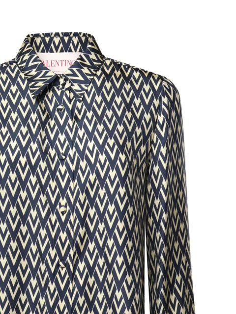 Valentino Garavani Toute La V twill shirt - Blue